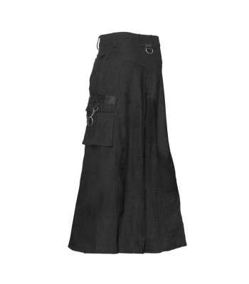 Men Gothic Cyber Punk Bondage Skirt Long Pant Black Goth Clothing